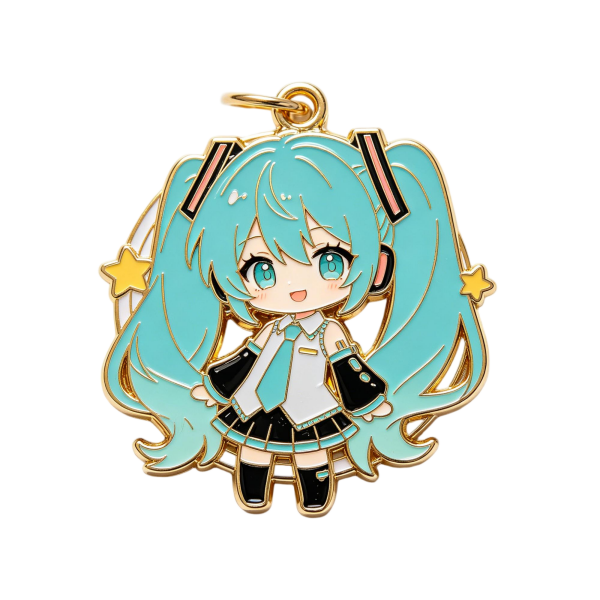 Hatsune Miku Chibi Enamel Metal Keychain