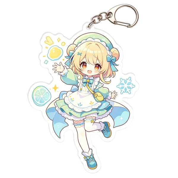 Lemon & Snowflake Chibi Acrylic Keychain