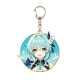 Blue Hair Anime Character Metal Keychain